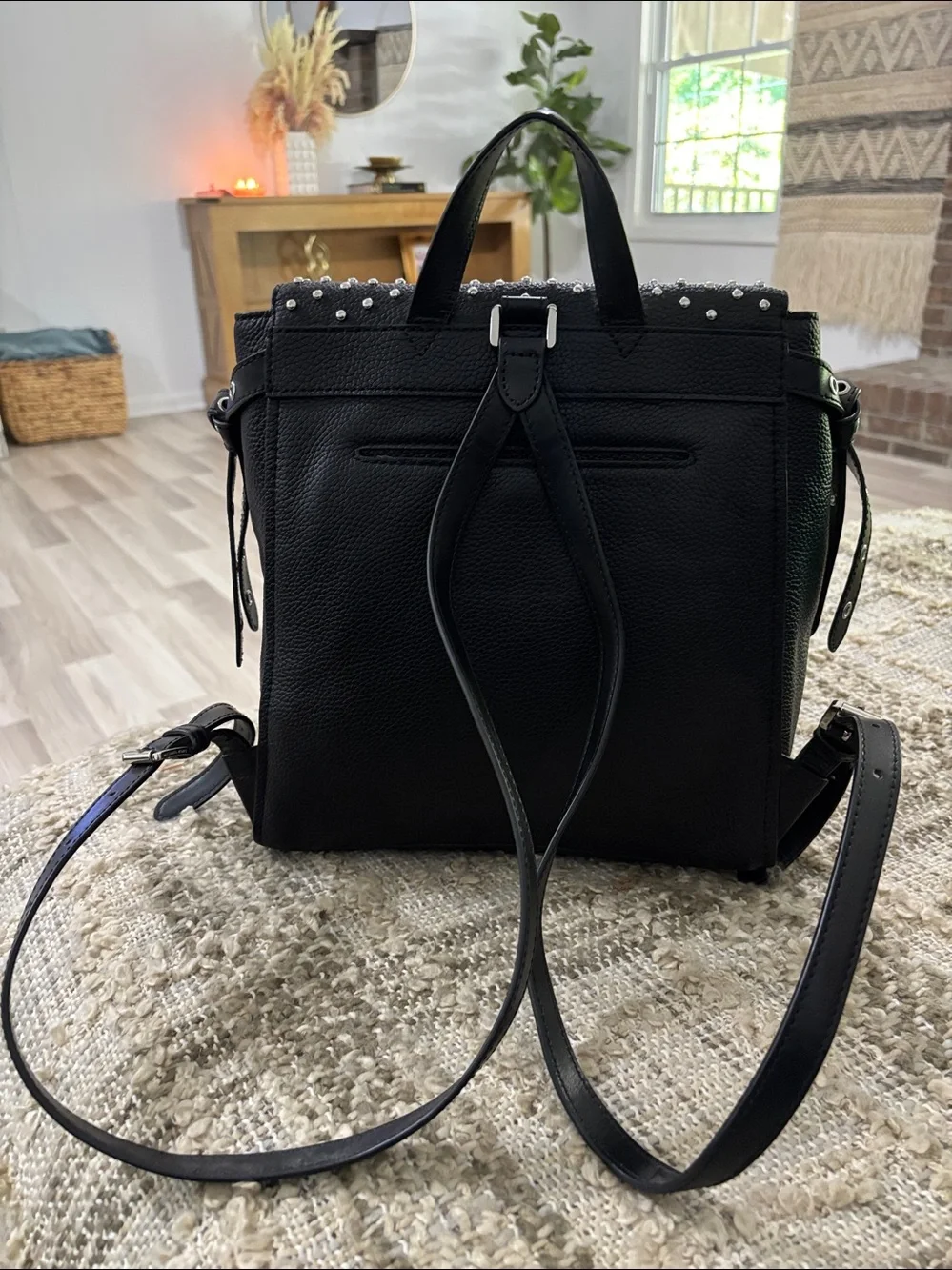 Michael‎ Kors Bristol Medium Studded Leather Black Backpack